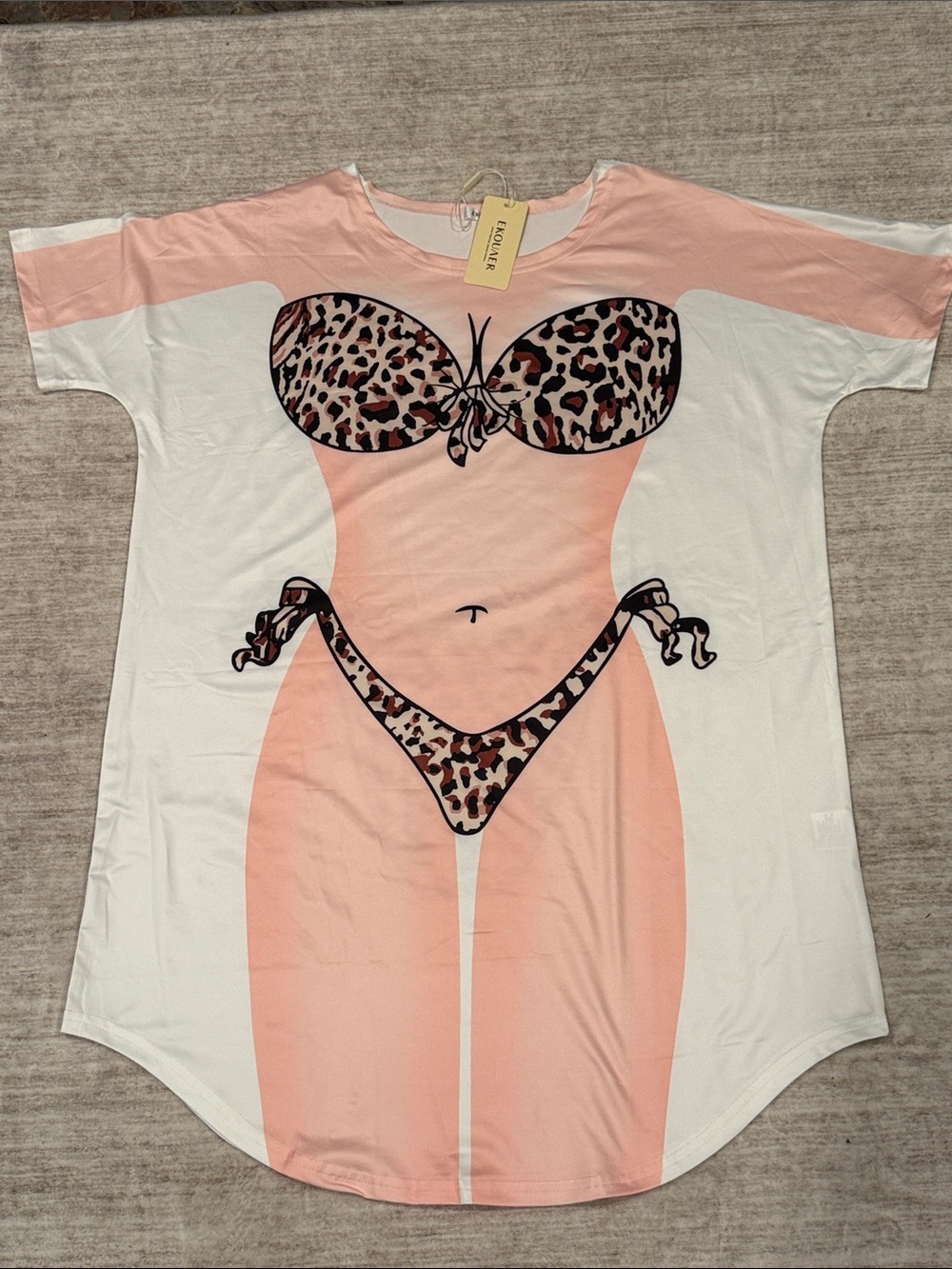 NWT over size t shirt / tunic Lingerie Print Sleep Tee - Pink Leopard